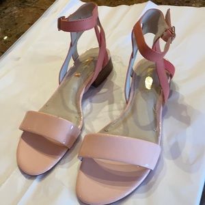 Louise et Cie sandals new w/o tags size 7 two shades of pink  with ankle buckles
